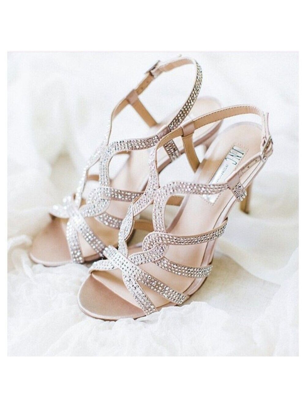 NEW INC Randii Pump Open Toe Heels Sandals w Rhinestones  Size 7 M